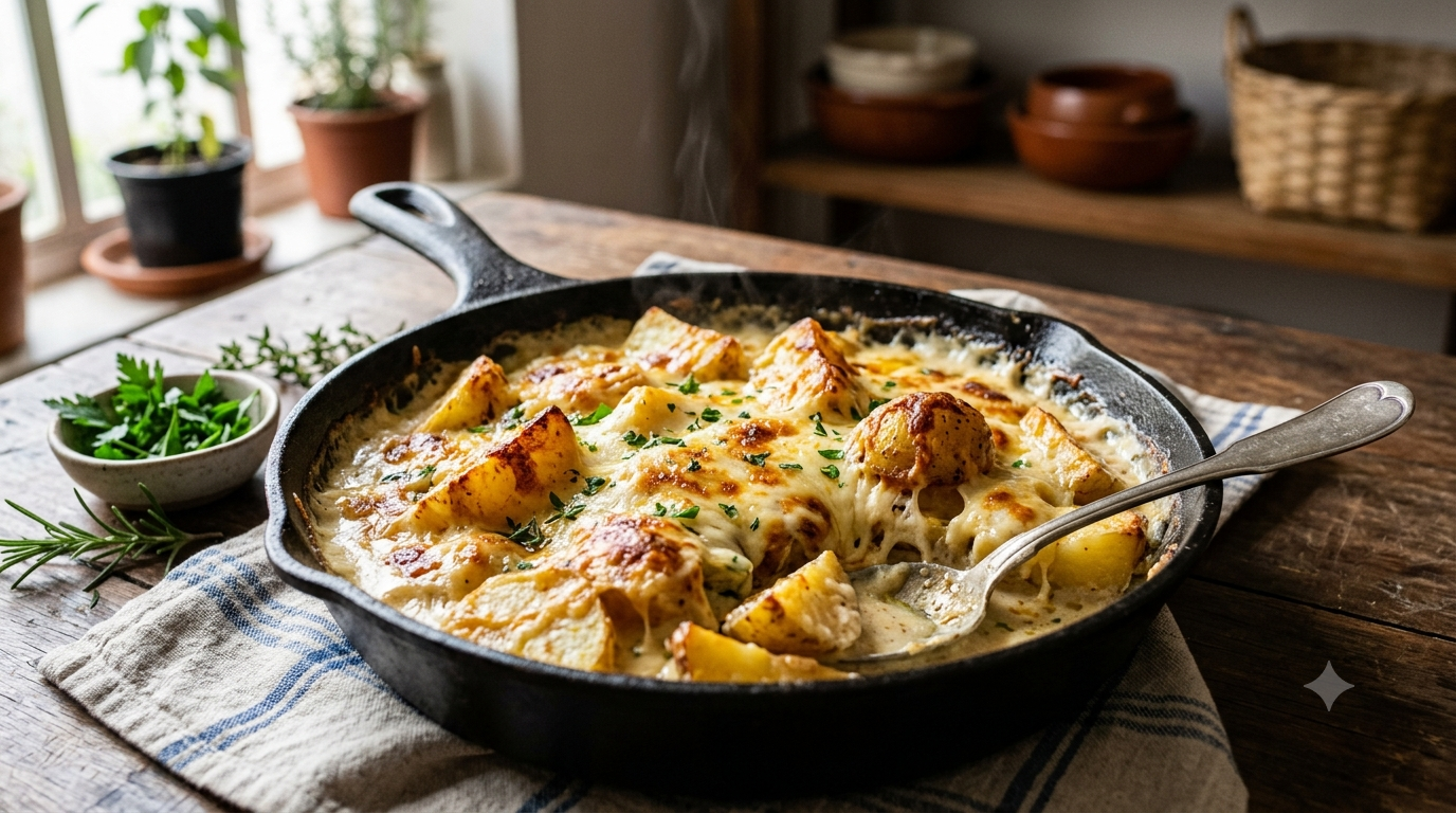 Batata Cremosa com Queijo na Frigideira: Receita Fácil e Irresistível